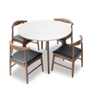 Aliana White Dining Set | 4 Winston Black Leather Chairs | Mid in Mod | Houston TX | Best Furniture stores in Houston