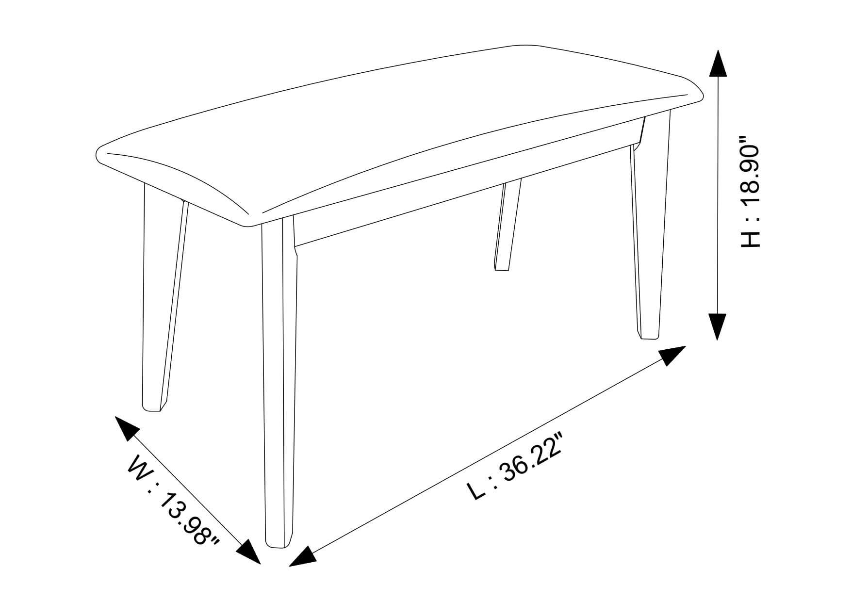 Abbott Bench Small - MidinMod