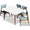 Adira Small White Top Dining Set - 4 Collins Grey Chairs | MidinMod | TX | Best Furniture stores in Houston