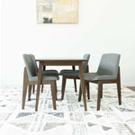 Small Adira Dining set- 4 Ohio Dark Grey Chairs Walnut | MidinMod | TX | Best Furniture stores in Houston