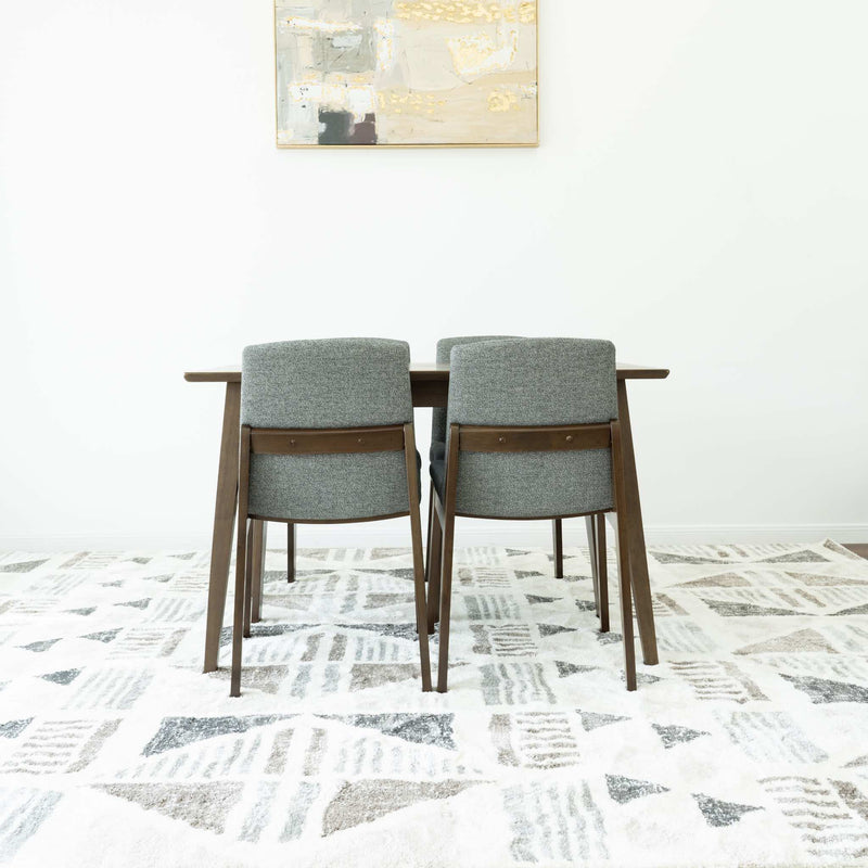 Small Adira Dining set- 4 Ohio Dark Grey Chairs Walnut | MidinMod | TX | Best Furniture stores in Houston
