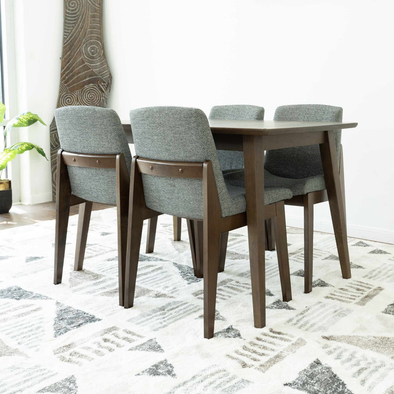 Small Adira Dining set- 4 Ohio Dark Grey Chairs Walnut | MidinMod | TX | Best Furniture stores in Houston
