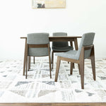 Small Adira Dining set- 4 Ohio Dark Grey Chairs Walnut | MidinMod | TX | Best Furniture stores in Houston
