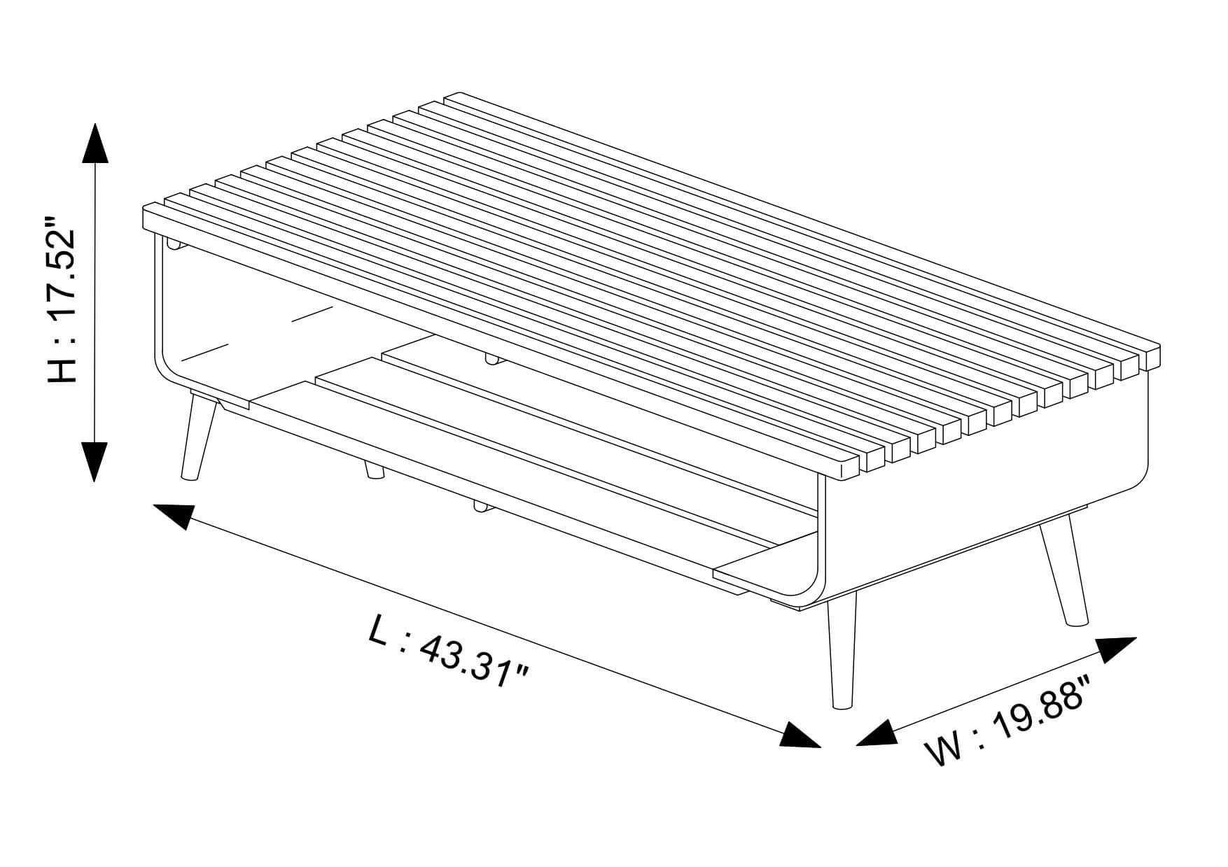 Agora Coffee Table Walnut - MidinMod