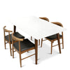 Dining Set Alpine White top Table - 4 Winston Black Leather Chairs | Best Furniture stores in Houston