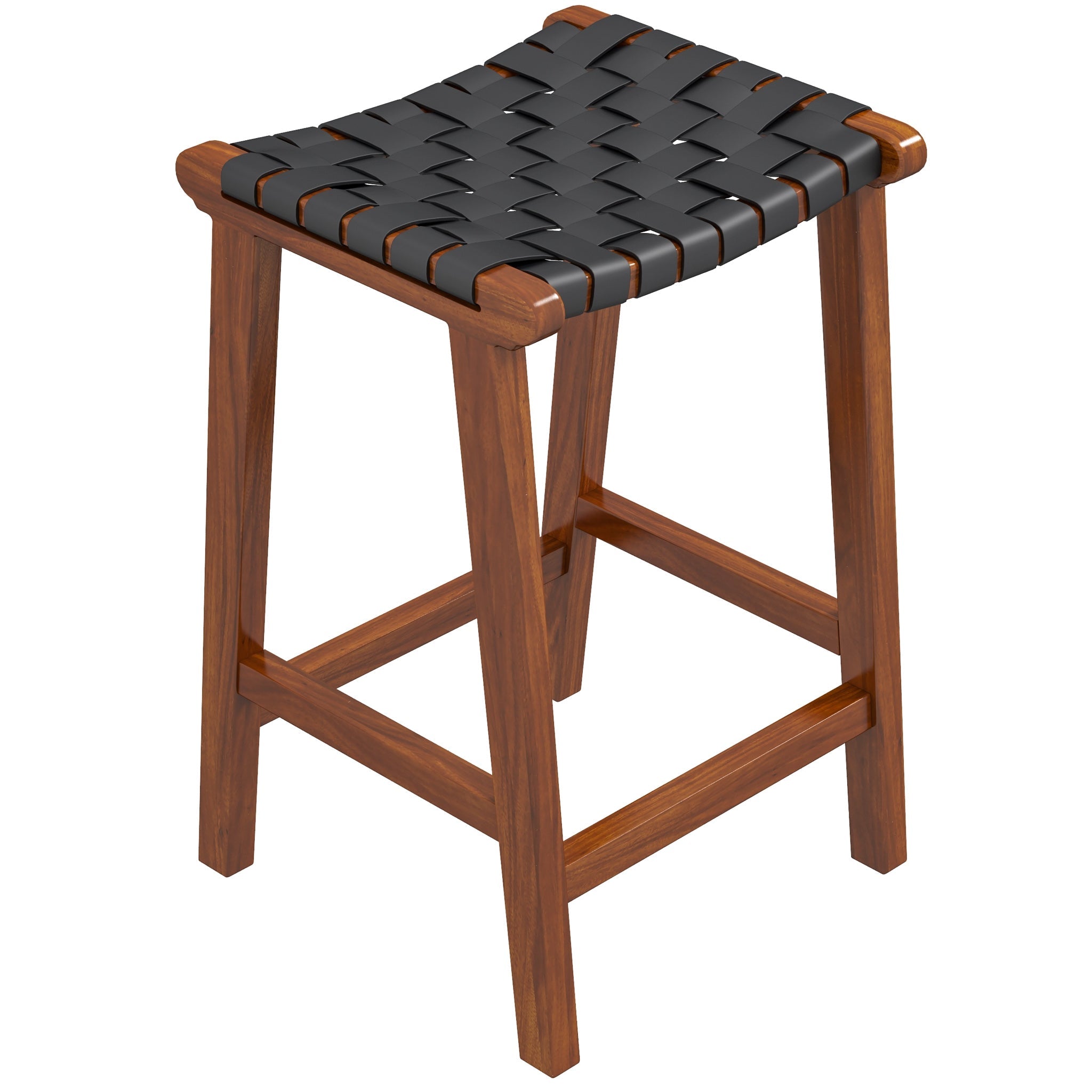 Andaman Black Leather Counter Stool - MidinMod