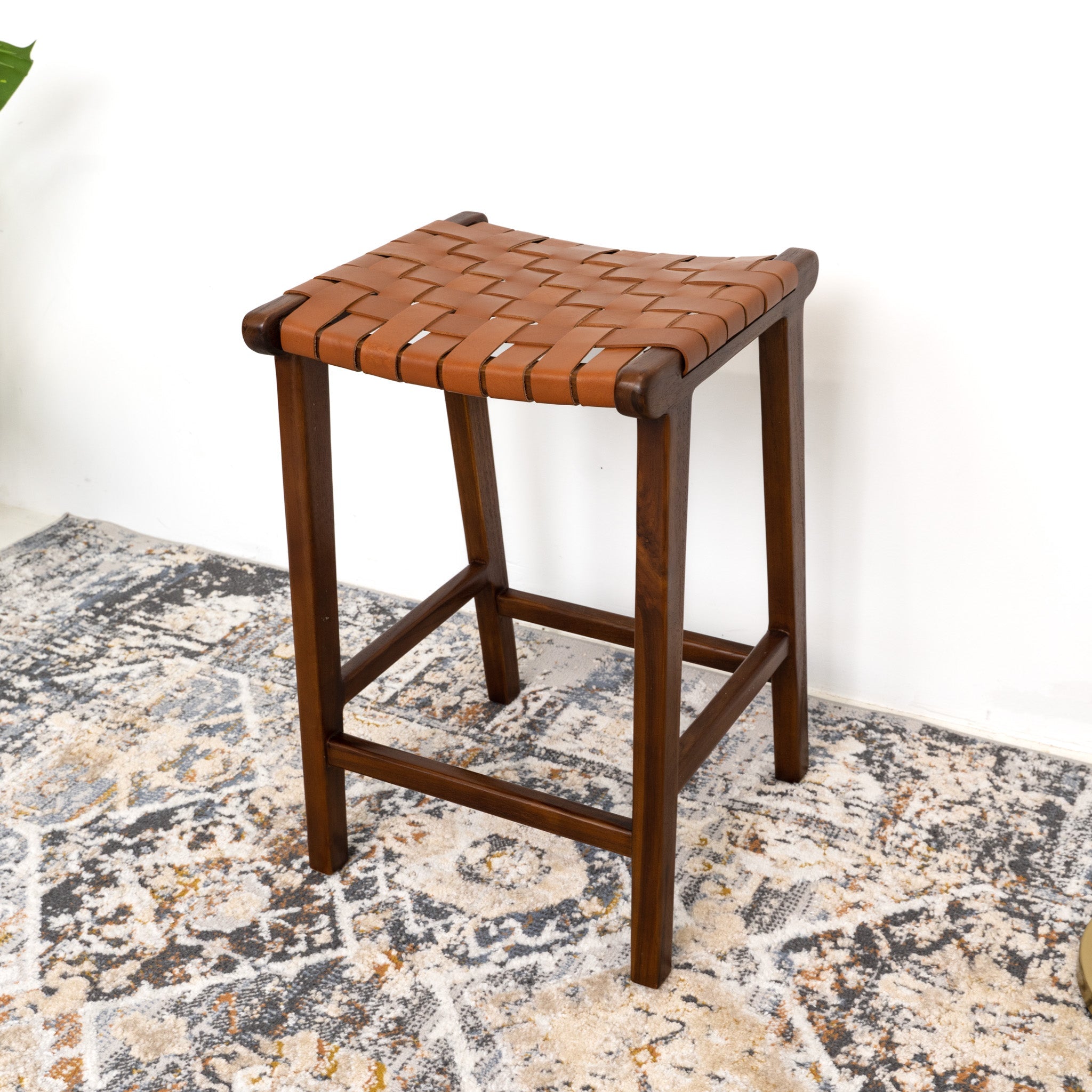 Andaman Tan Leather Counter Stool - MidinMod