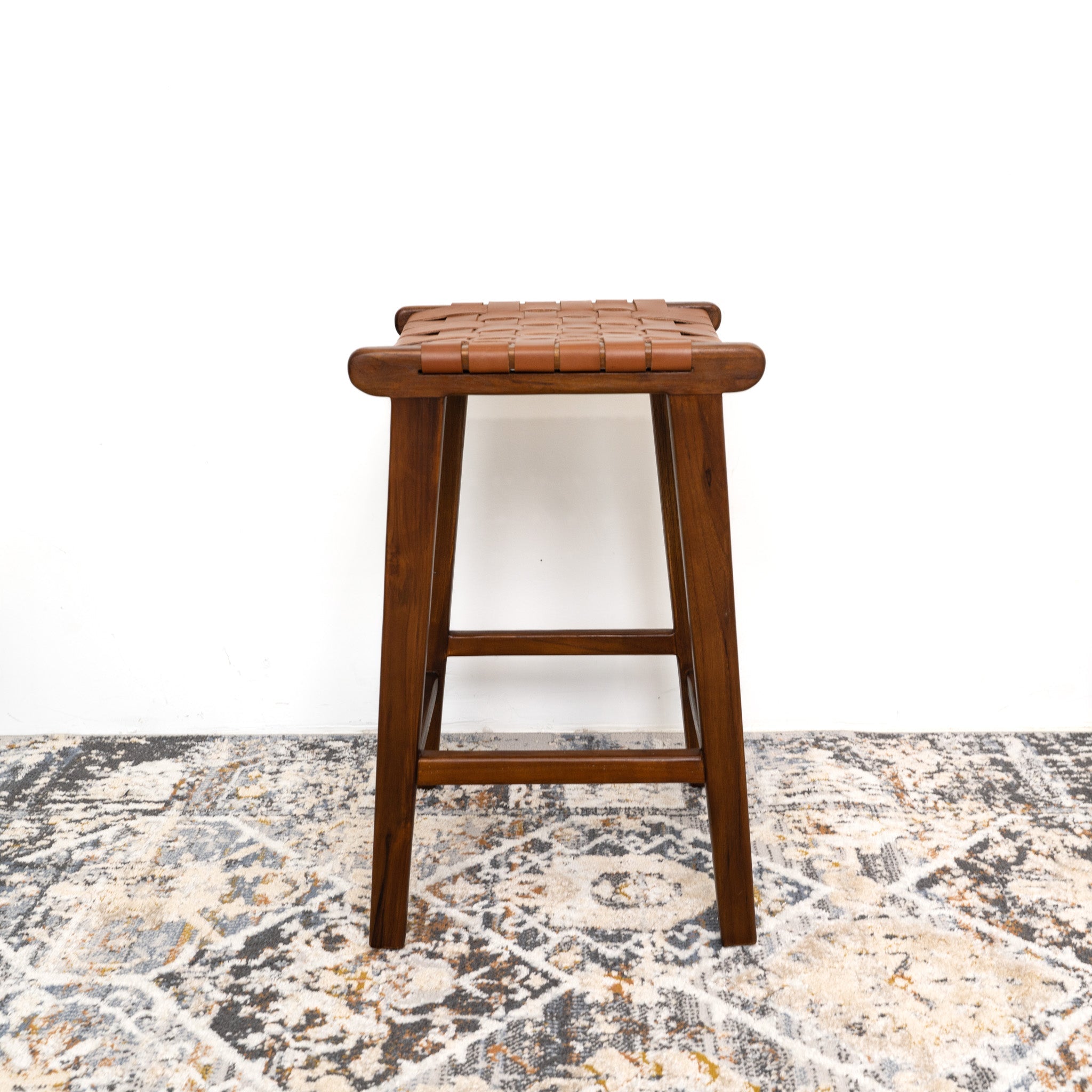 Andaman Tan Leather Counter Stool - MidinMod