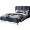 Angela Queen Size Grey Velvet Platform Bed  | MidinMod | Houston TX | Best Furniture stores in Houston