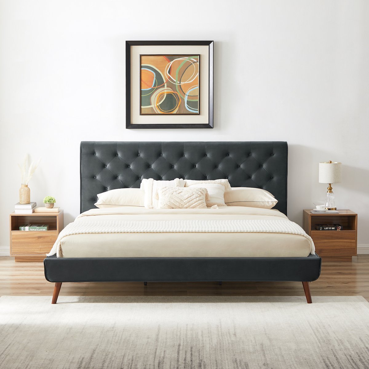 Mid century deals modern king bed