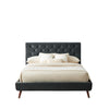 Ashley Platform Bed (Queen - Dark Gray Velvet) | Mid in Mod | Houston TX | Best Furniture stores in Houston
