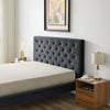 Ashley Platform Bed (Queen - Dark Gray Velvet) | Mid in Mod | Houston TX | Best Furniture stores in Houston