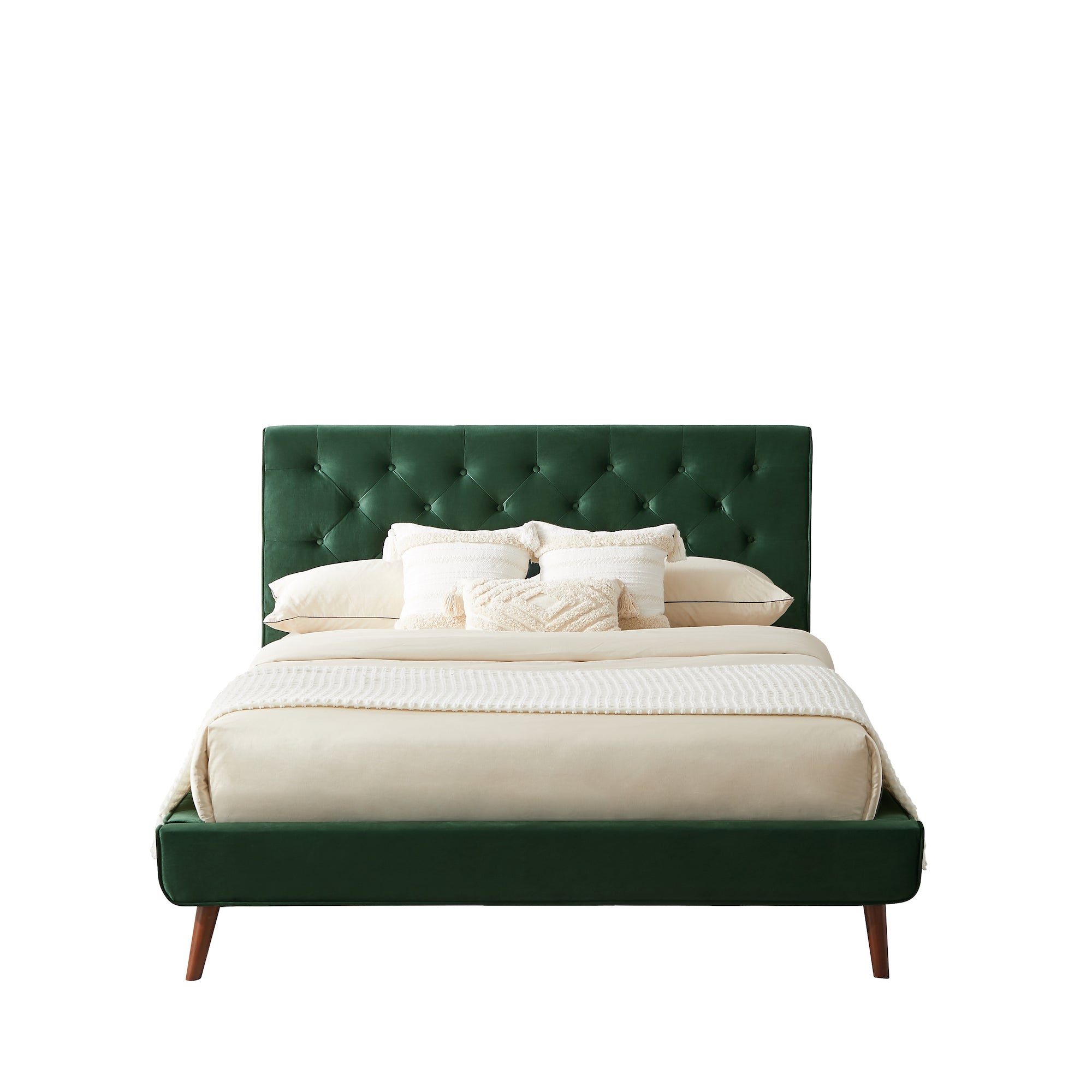 Emerald green queen on sale bed frame