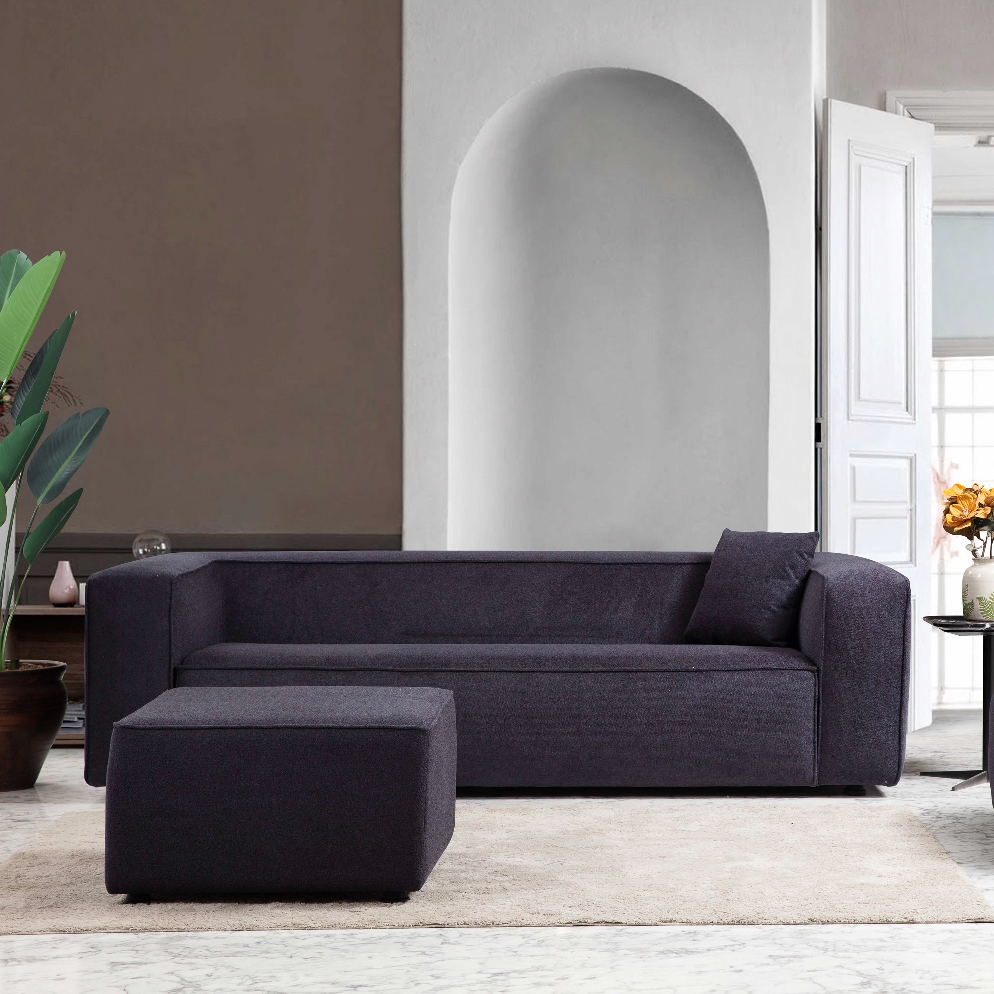 Barcelona Modern Grey Boucle Sofa - MidinMod