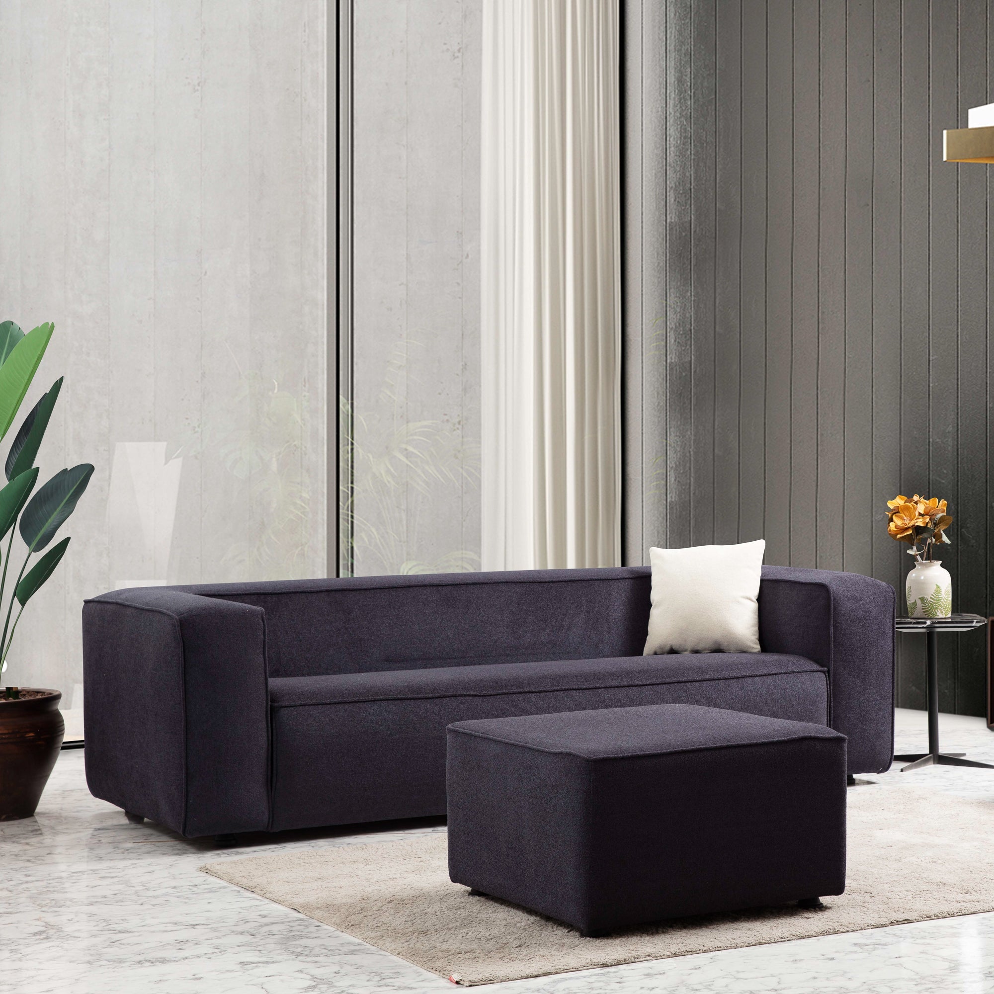 Barcelona Modern Grey Boucle Sofa
