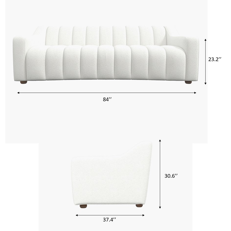 Bari Cream Boucle Sofa - MidinMod