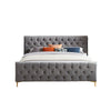 Beverly Platform Bed (King - Dark Grey Velvet) | Mid in Mod | Houston TX | Best Furniture stores in Houston