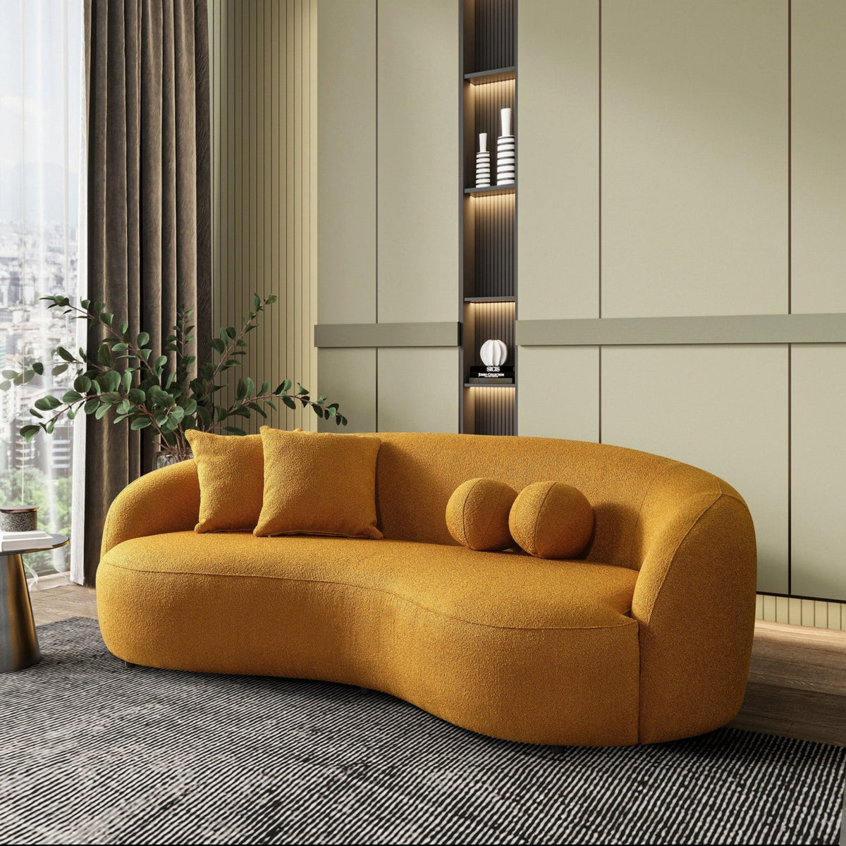 Blair Sofa - Gold Boucle Couch | MidinMod | Houston TX | Best Furniture stores in Houston