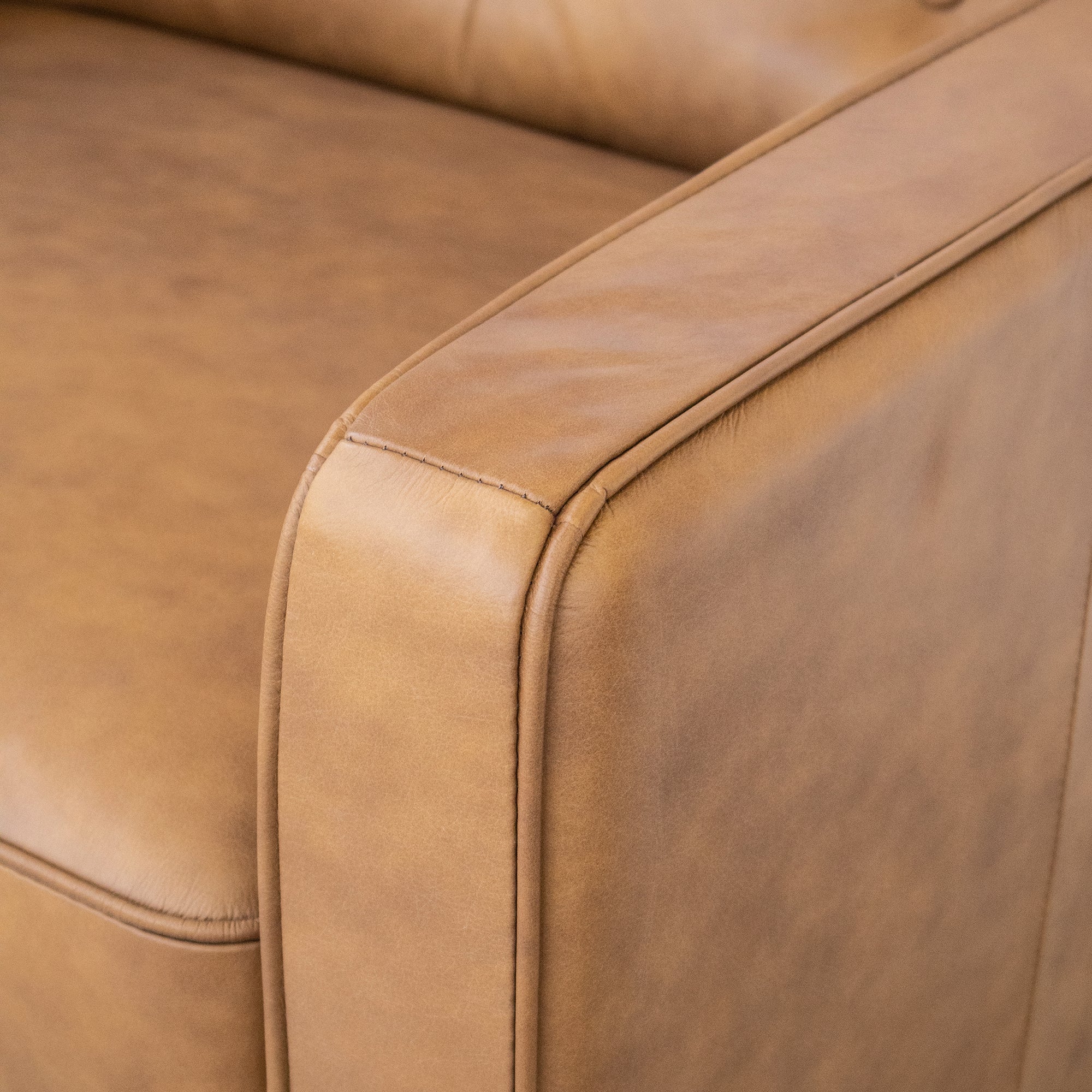 Broxton Tan Leather Sofa - MidinMod