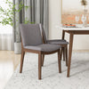 Dining Set, Alpine Large White Table with 4 Virginia Gray Fabric Chairs