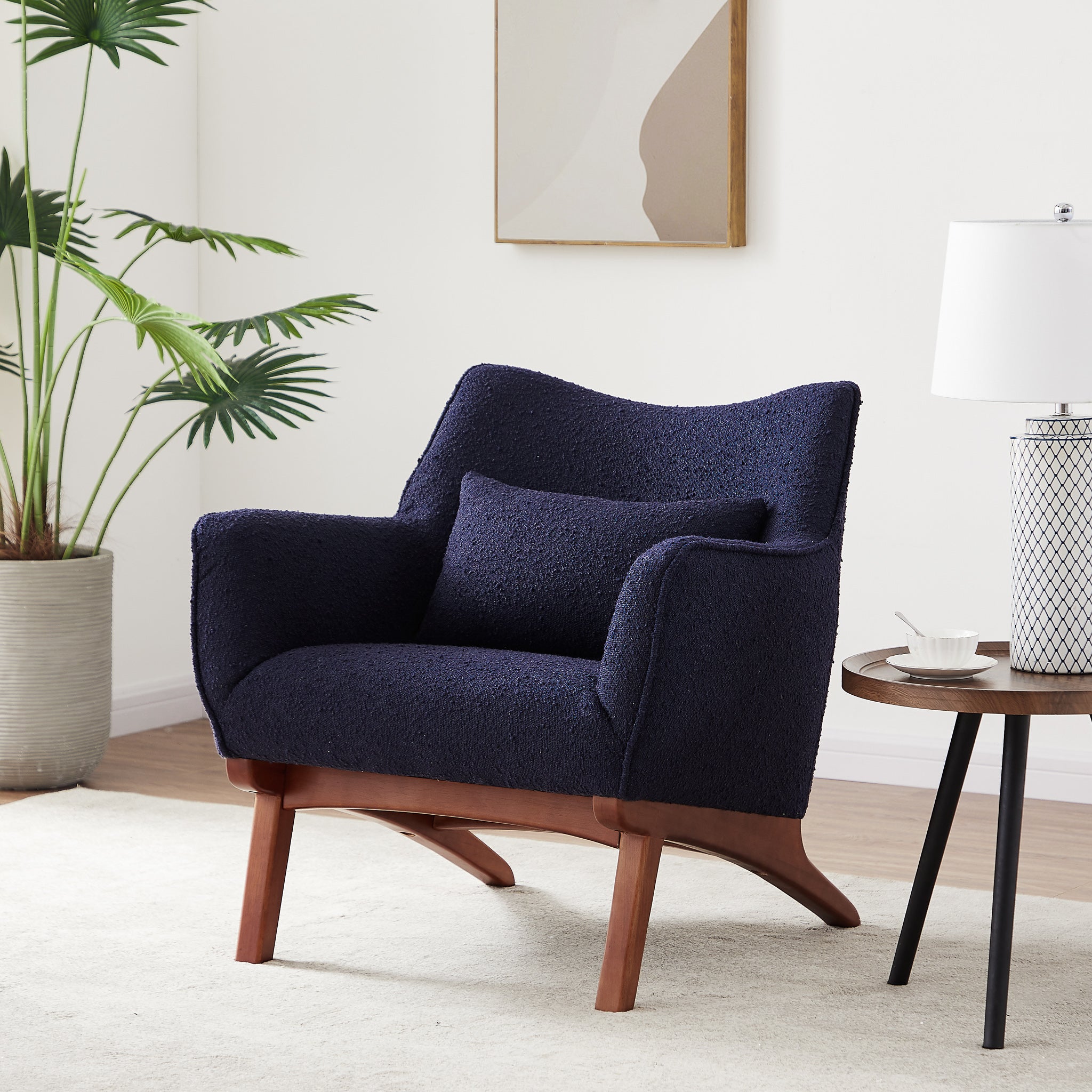 Casper Blue Boucle Lounge Chair - MidinMod