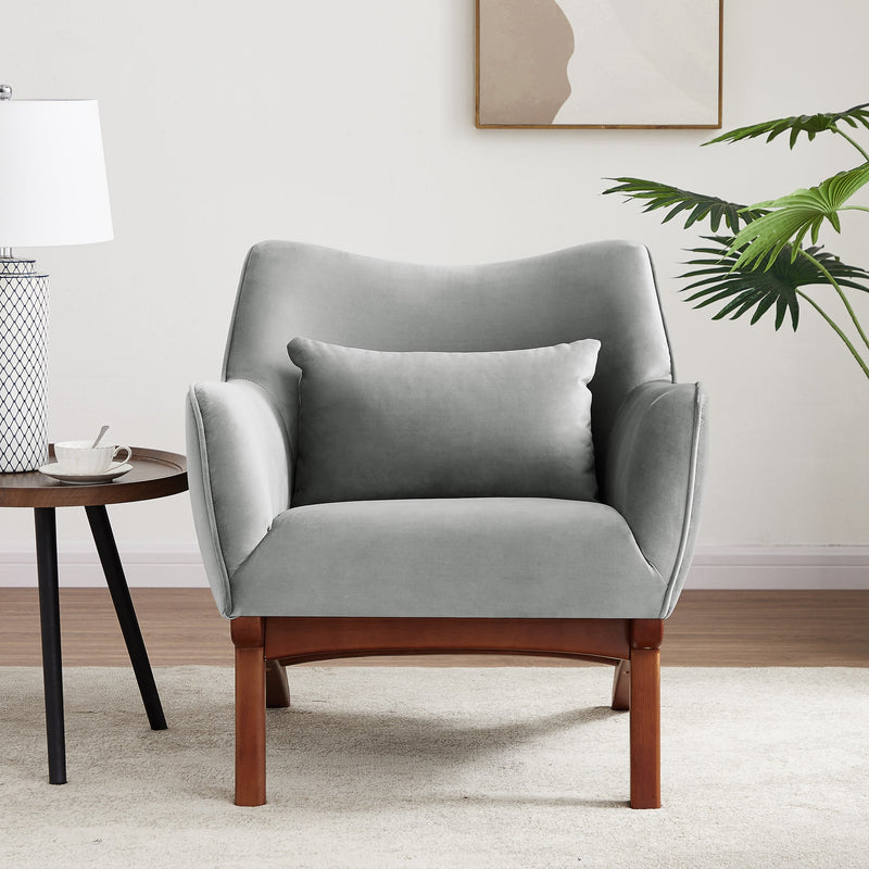 Casper Lounge Chair (Gray - Velvet) | Mid in Mod | Houston TX | Best Furniture stores in Houston