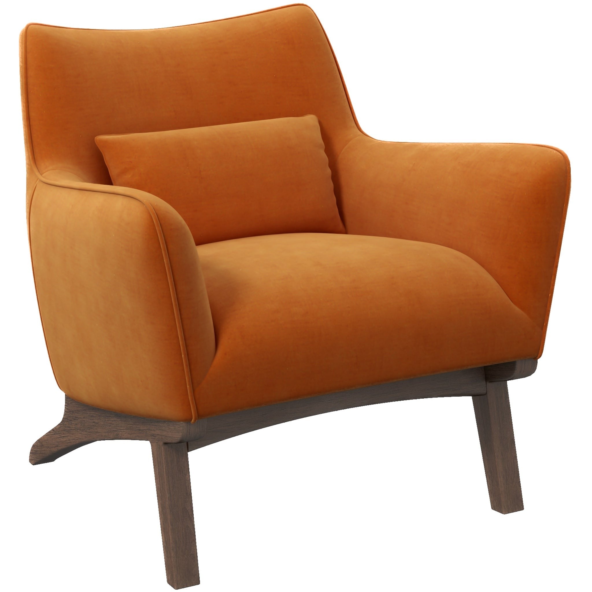 Casper Burnt Orange Velvet Lounge Chair - MidinMod