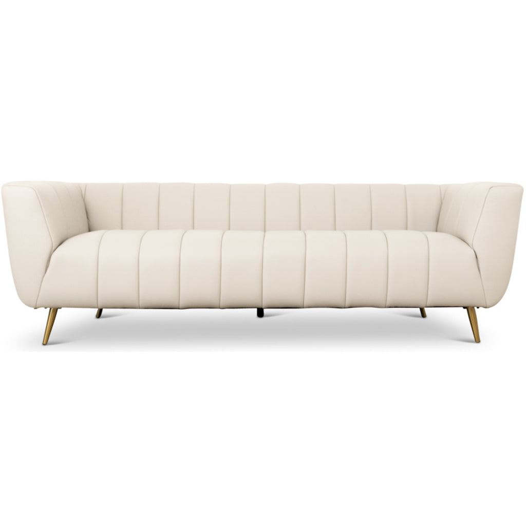 Clodine Sofa - Beige Leather | Mid in Mod | Houston TX | Best Furniture stores in Houston