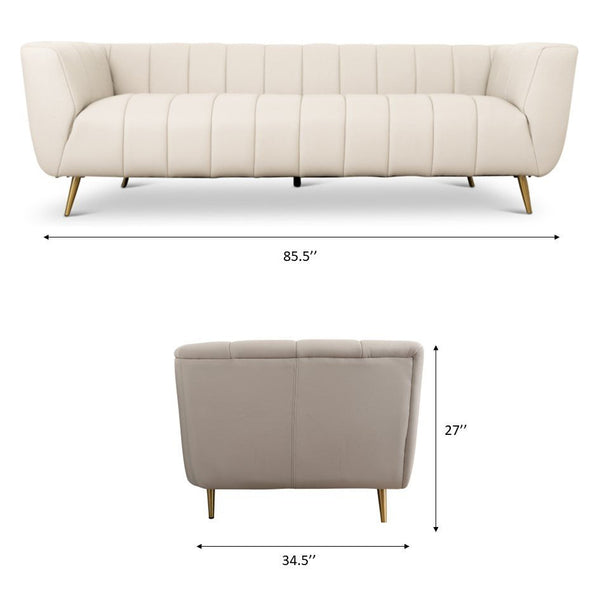 Clodine Sofa - Cognac Leather Couch | MidinMod | Houston TX