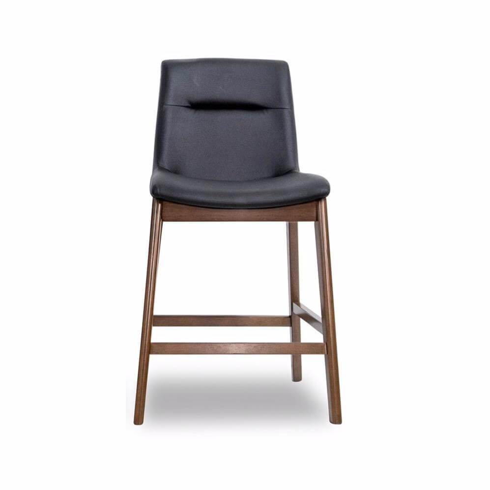 Danilo Black Leather Counter Stool Set of 2 - MidinMod