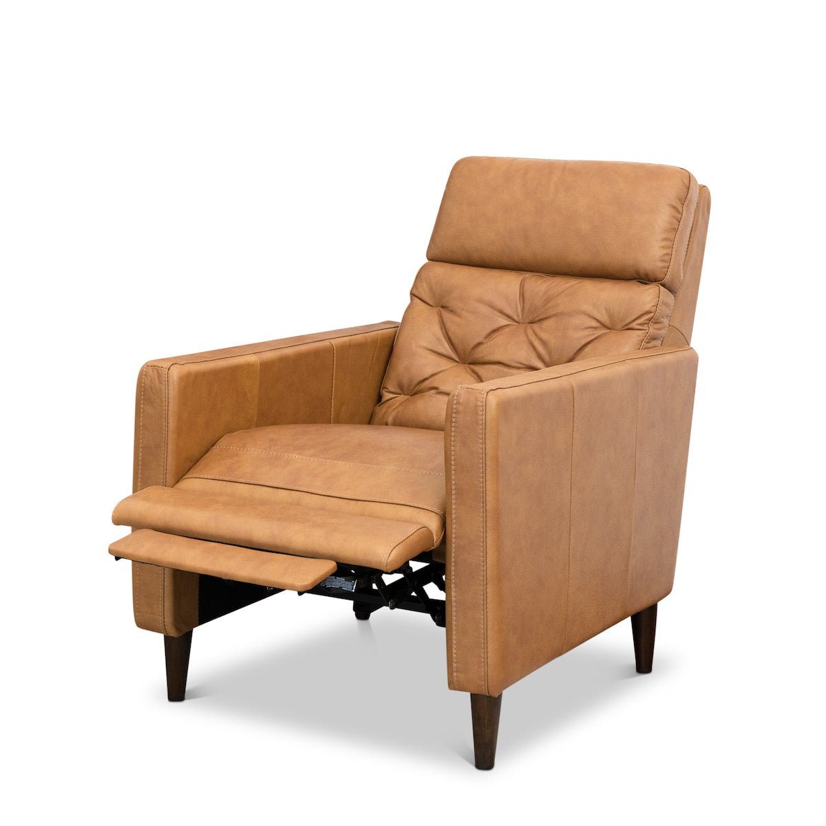 Mid century deals leather recliner