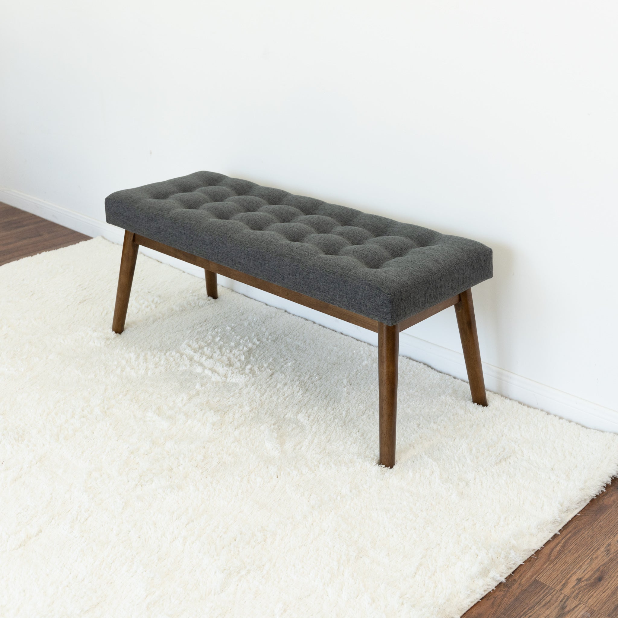 Julie Dark Gray Fabric Modern Bench - MidinMod