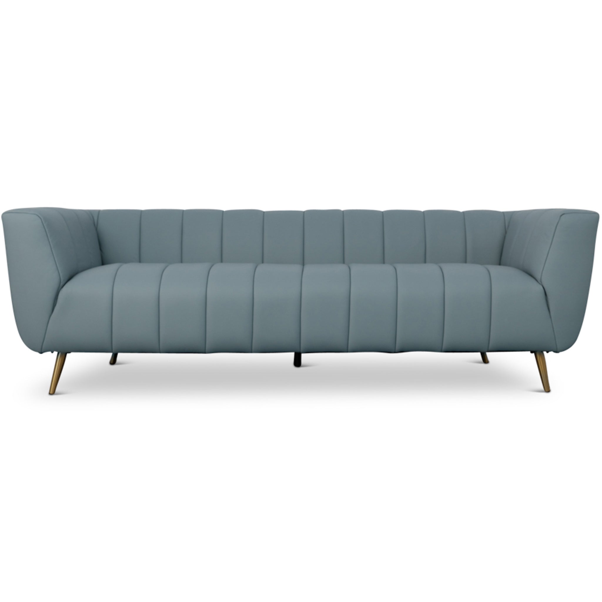 Clodine Blue Leather Sofa - MidinMod