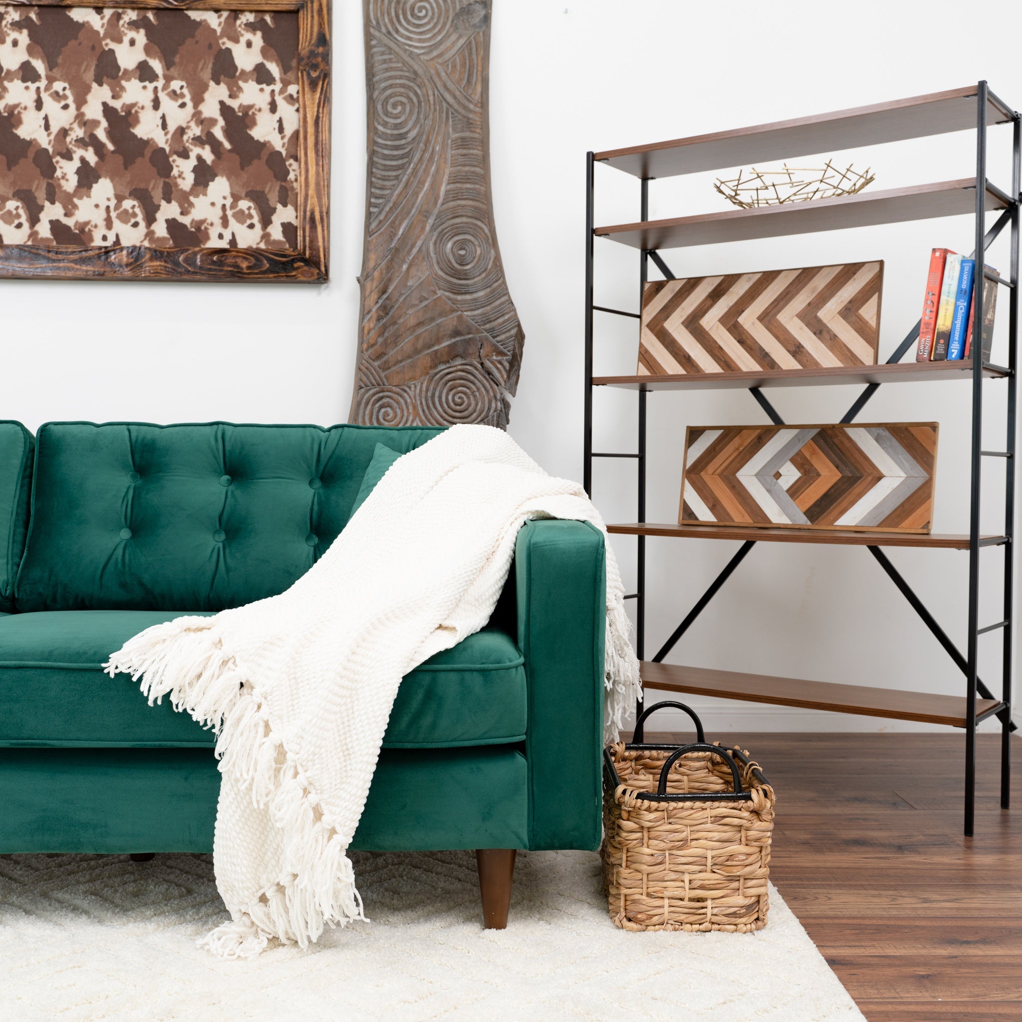 Oregon Green Velvet Sofa - MidinMod