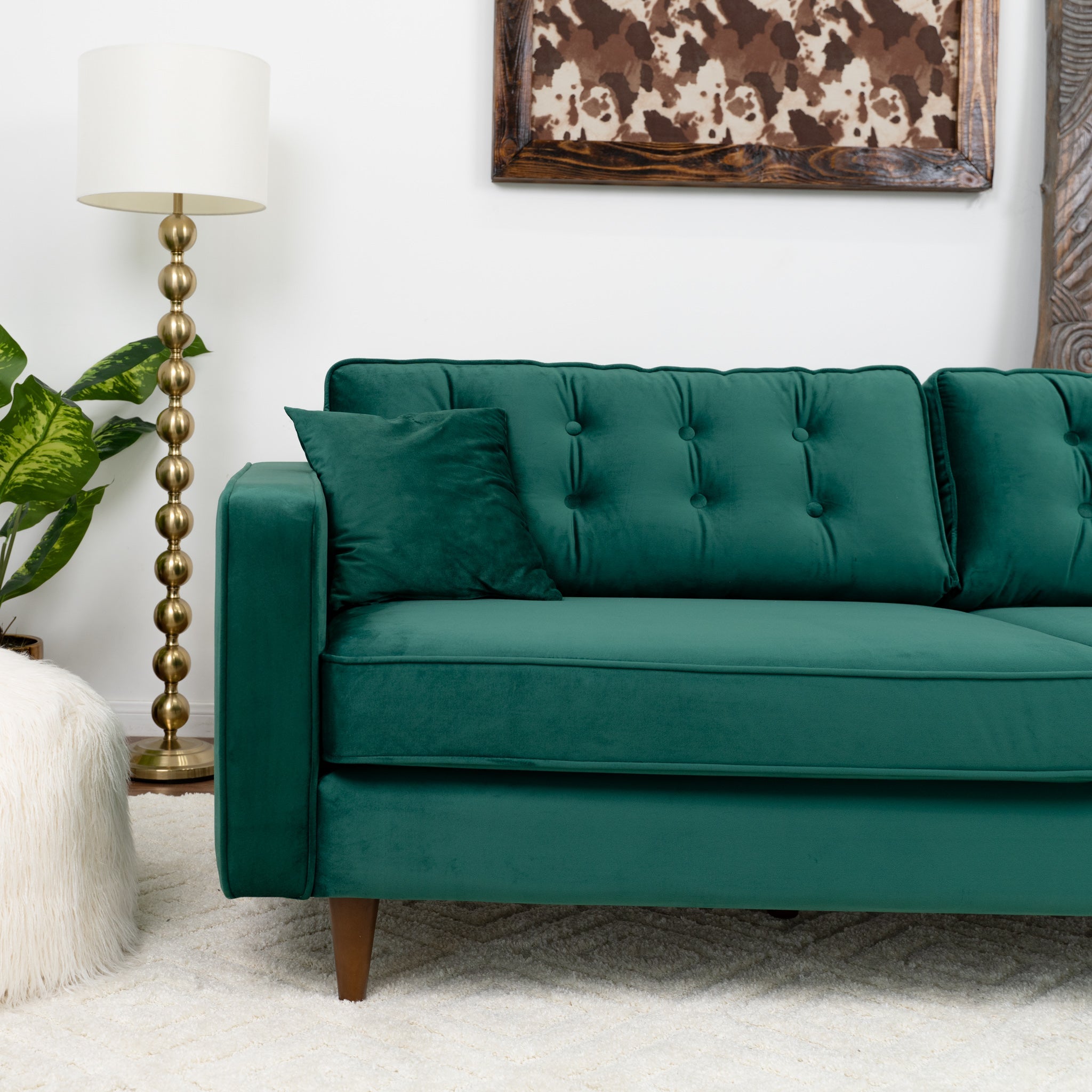 Oregon Green Velvet Sofa - MidinMod