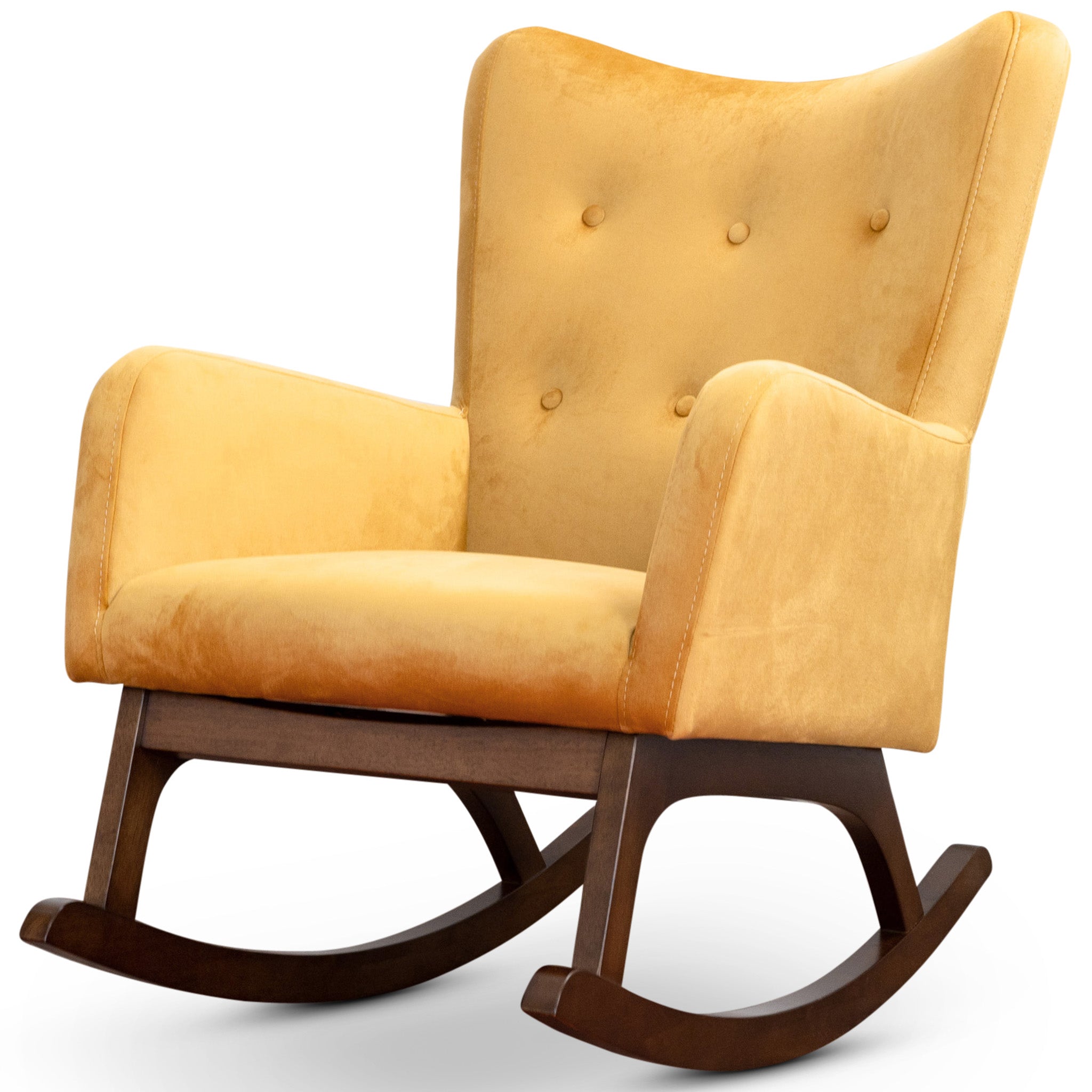 Charlotte Yellow Velvet Rocking Chair - MidinMod