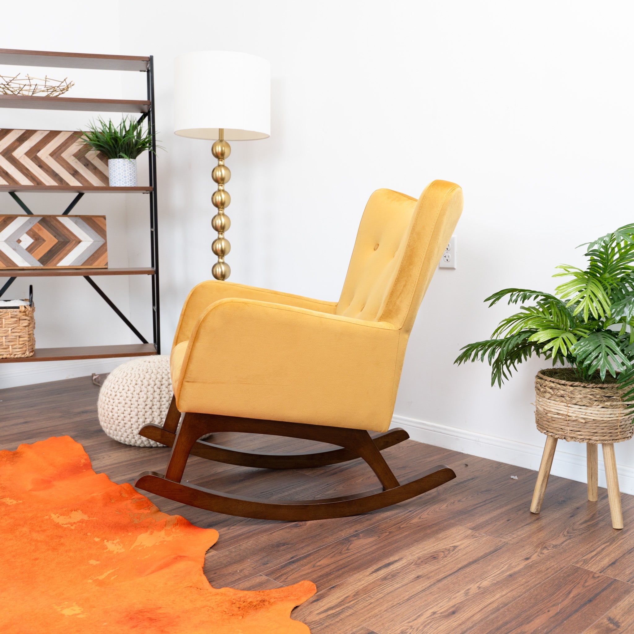 Orange rocking online chair