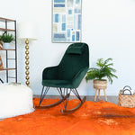 Ingrid Green Velvet Rocking Chair  | MidinMod | Houston TX | Best Furniture stores in Houston
