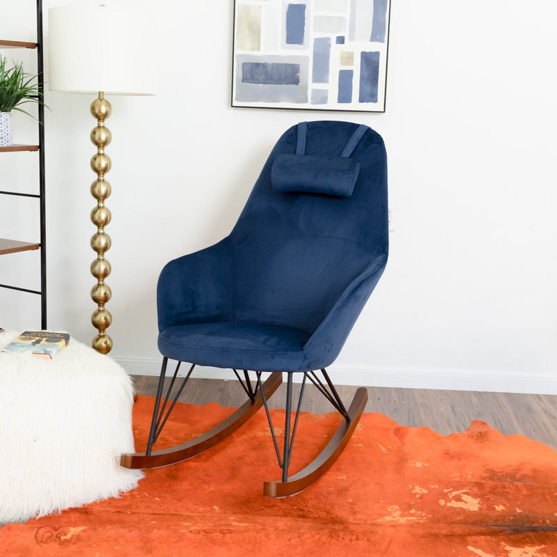 Ingrid Blue Velvet Rocking Chair  | MidinMod | Houston TX | Best Furniture stores in Houston