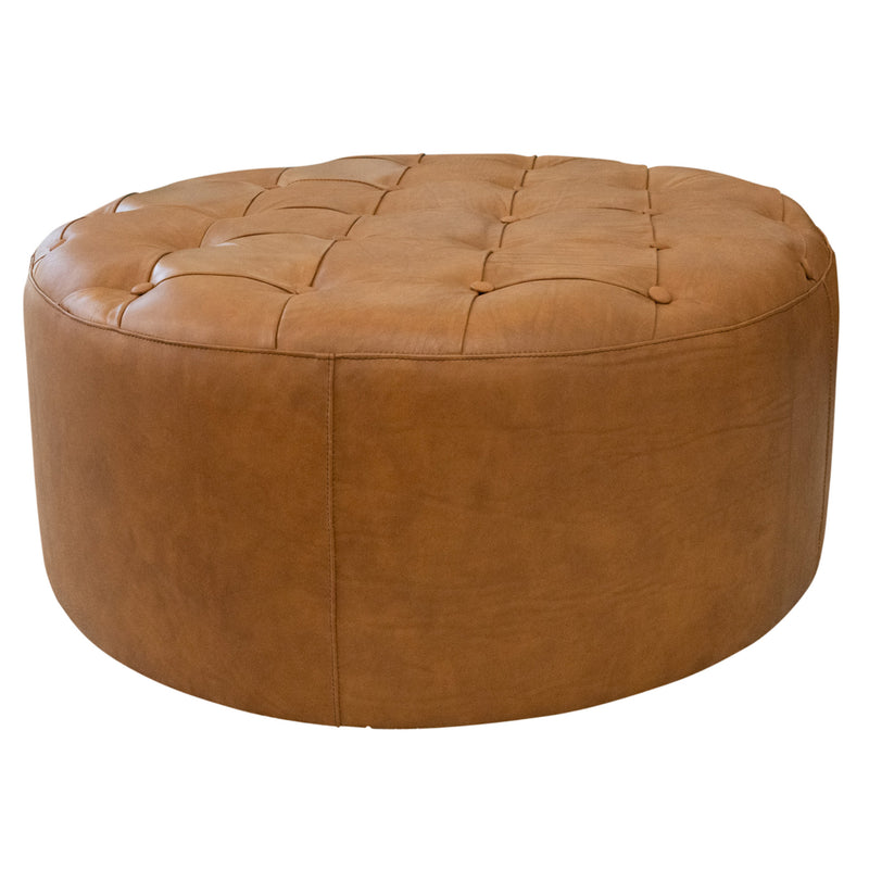 Timber Tan Leather Ottoman  | MidinMod | Houston TX | Best Furniture stores in Houston