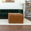 Kalila Antique Tan Leather Ottoman  | MidinMod | Houston TX | Best Furniture stores in Houston