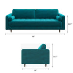 Daphne Sofa - Teal Velvet  | MidinMod | Top Texas Furniture | Best Furniture stores in Houston