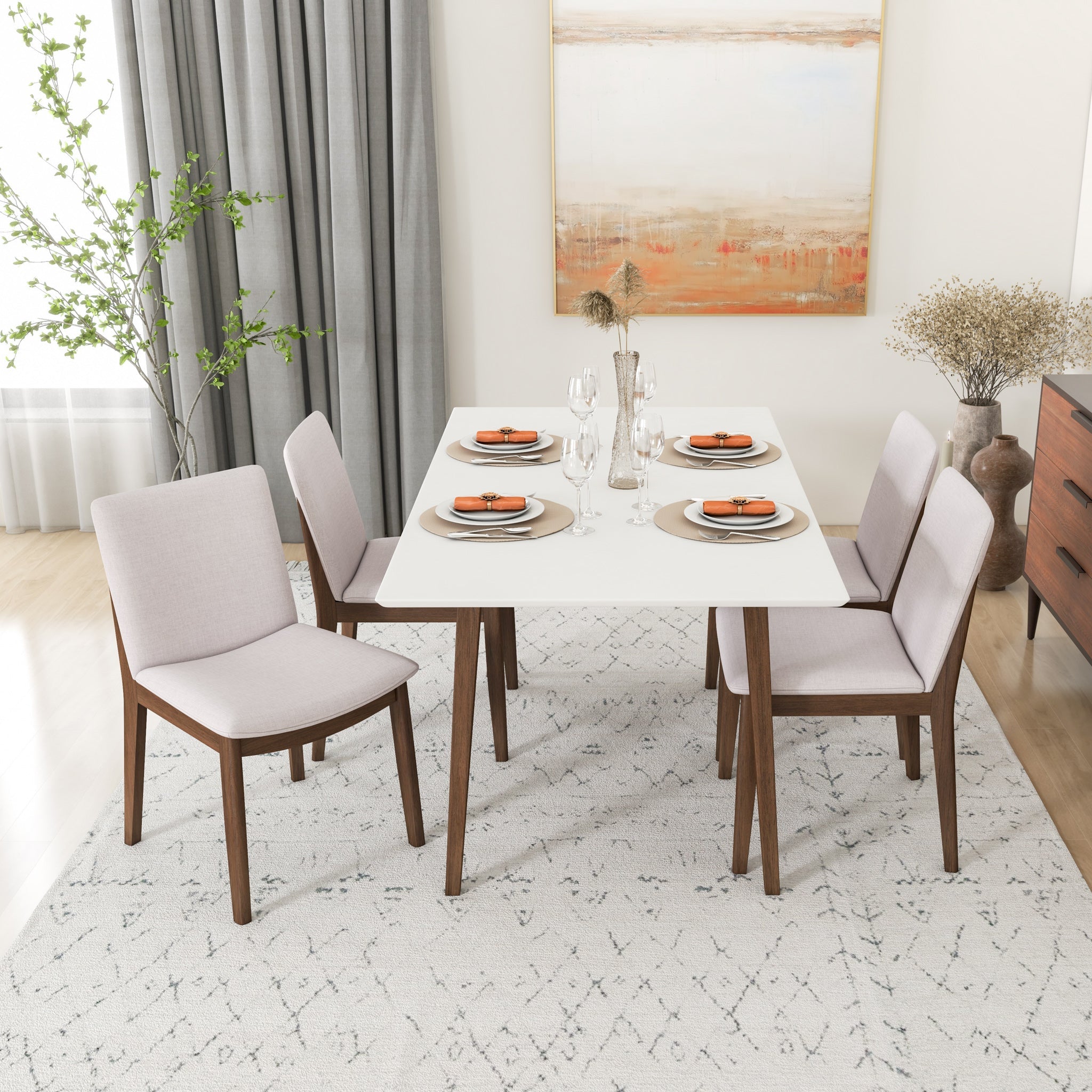 Large white online dining table