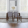 Dining Set, Rixos White Table with 4 Virginia Light Grey Chairs