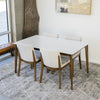 Dining Set, Selena White Table with 4 Virginia Beige Chairs - MidinMod Houston Tx Mid Century Furniture Store - Dining Tables 3