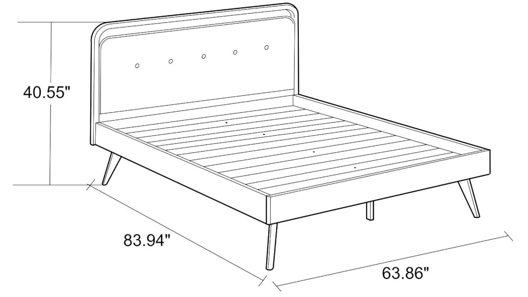 Modern Divani Wood Platform Bed (Queen) - MidinMod