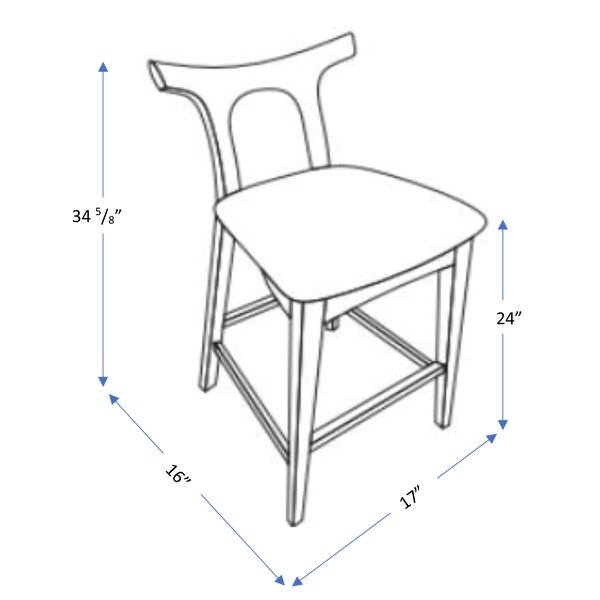 Dora Black Leather 25" Counter Stool  | MidinMod | Houston TX | Best Furniture stores in Houston