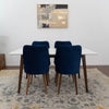 Alpine (Large White Top) Dining Set with 4 Evette Blue Dining Chairs | Mid in Mod | Houston TX | Best Furniture stores in Houston
