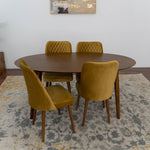 Rixos Walnut Dining set -   4 Evette Gold Chairs  | MidinMod | Houston TX | Best Furniture stores in Houston