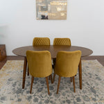 Rixos Walnut Dining set -   4 Evette Gold Chairs  | MidinMod | Houston TX | Best Furniture stores in Houston